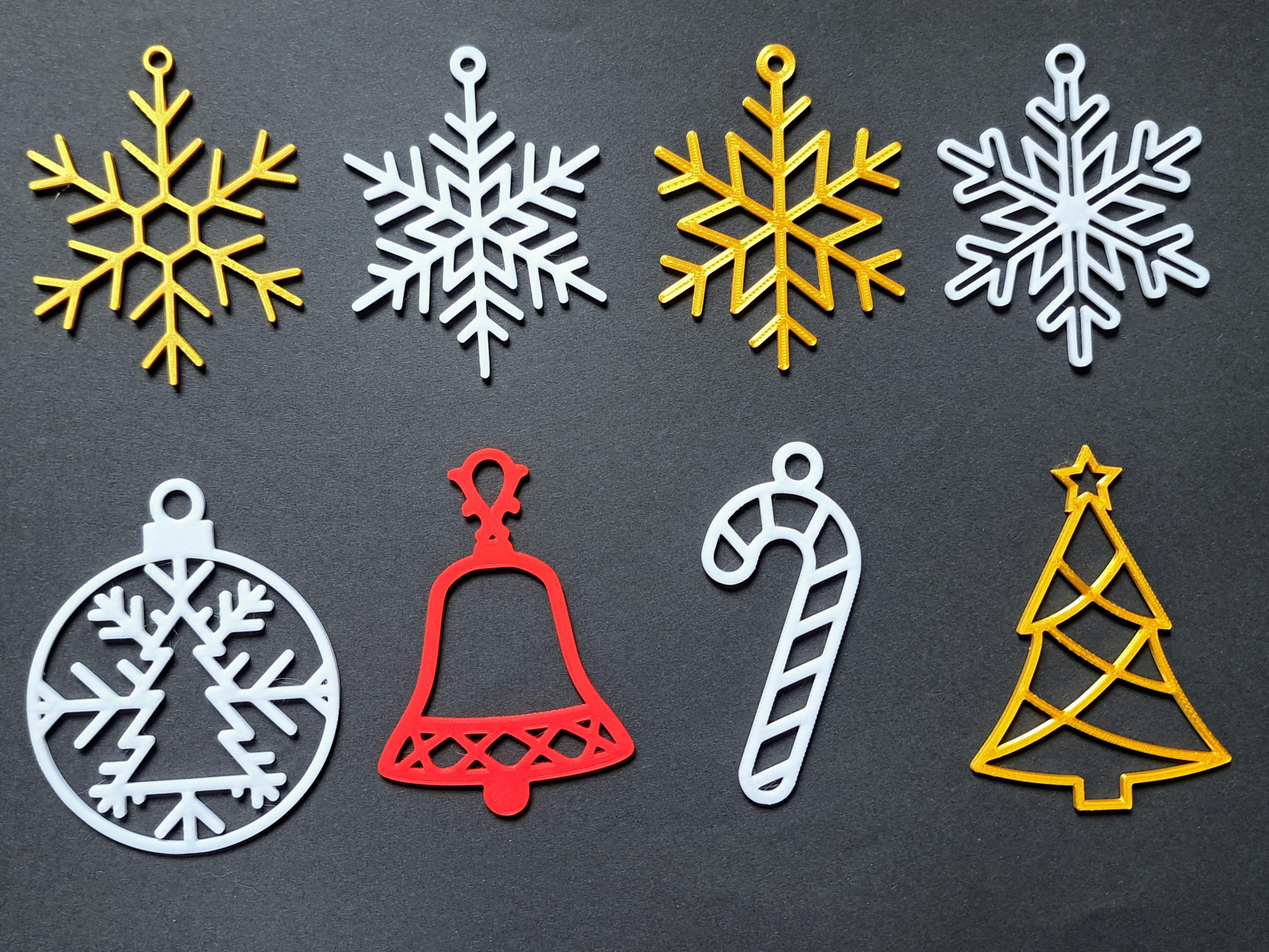 Christmas Ornament Set – Stars, Snowflakes, Bells & Trees - zdjęcie 1